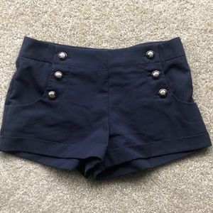Size XS Navy blue shorts with button detail
